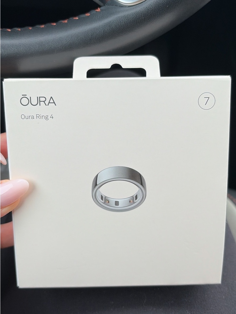 Oura Ring 4 Silver and White Box - Size 7